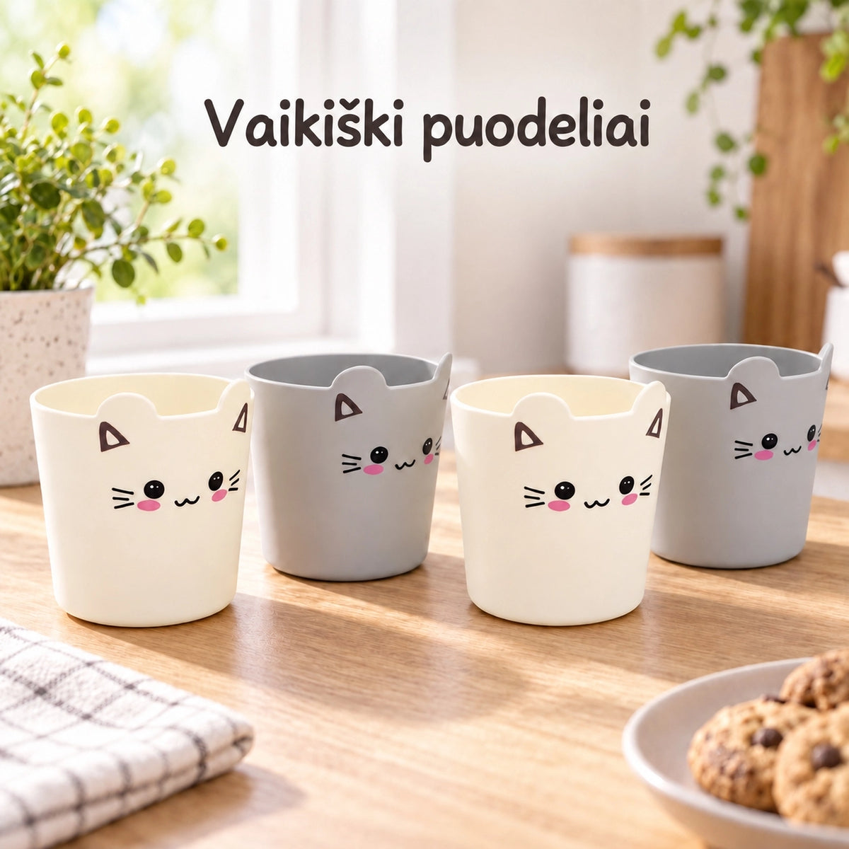 4 plastikinių indelių rinkinys smulkmenoms (4 vnt.)