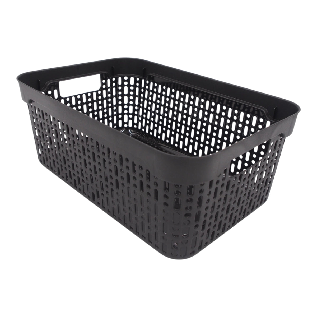 Plastikinė dėžutė su skylutėmis, 30 × 20 × 12 cm JUODA
