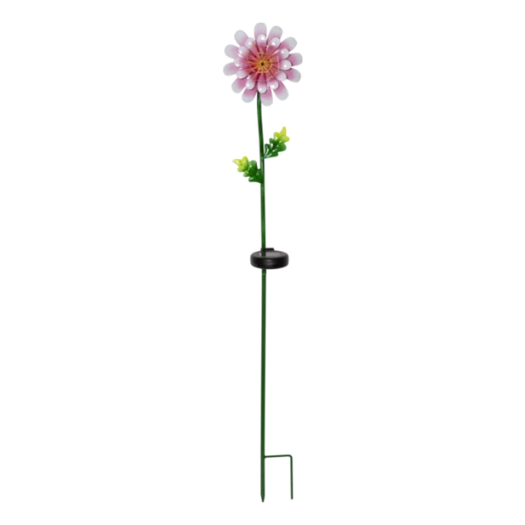 Saulės energija įkraunamas LED sodo šviestuvas „Rožinė ramunė“, 81 cm