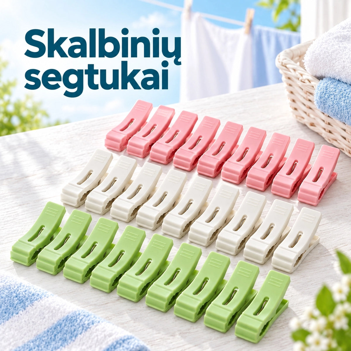Skalbinių segtukai 24 vnt.