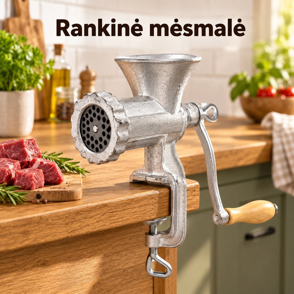Aukštos kokybės rankinė mėsmalė Nr. 8