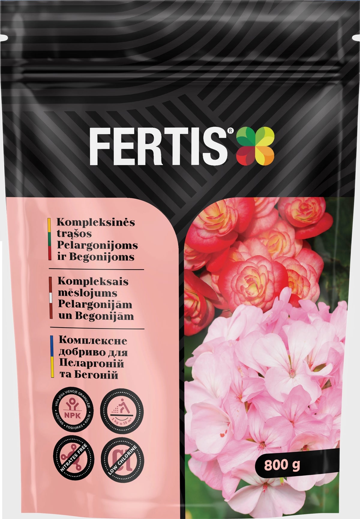 Kompleksinės trąšos Pelargonijoms ir begonijoms FERTIS, 800g
