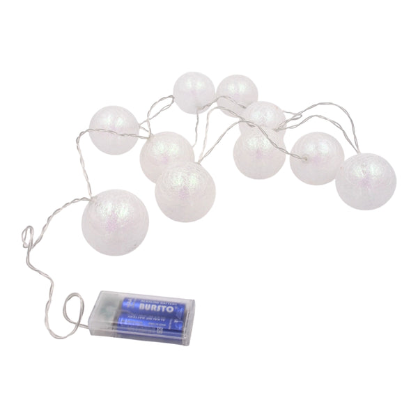 LED girlianda „Baltos burbuliukų lemputės“ (10 vnt.)