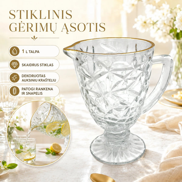 Stiklinis ąsotis "Gold"