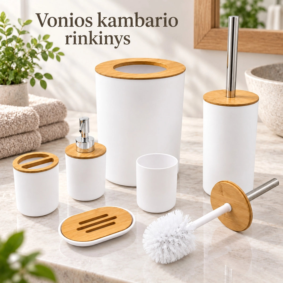 Vonios kambario aksesuarų rinkinys (6 dalių)